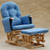 DSC_0206 Classic Nursery Glider Rocking Chair with Ottoman | Round Back Baby Feeding Chair