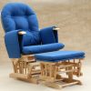 DSC_0210 Classic Nursery Glider Rocking Chair with Ottoman | Round Back Baby Feeding Chair