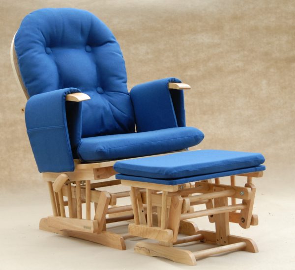 DSC_0210 Classic Nursery Glider Rocking Chair with Ottoman | Round Back Baby Feeding Chair