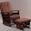 DSC_03301 Traditional Wooden Glider Rocking Chair with Ottoman
