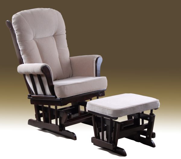 Classic Wooden Glider Chair with Ottoman