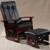 Black Wooden Rocking Chair with Ottoman Black Wooden Rocking Chair with Ottoman