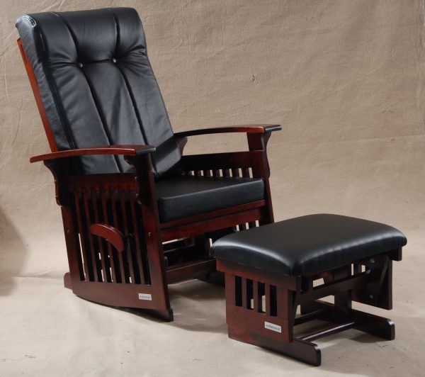 Black Wooden Rocking Chair with Ottoman Black Wooden Rocking Chair with Ottoman