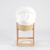 Wooden Rocking Baby Bassinet with Woven Basket & Canopy