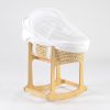 Wooden Rocking Baby Bassinet with Woven Basket & Canopy