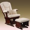 Padded nursery glider chair with matching ottoman