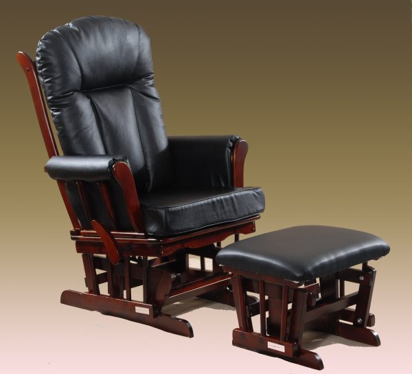 Classic Wooden Glider Chair with Ottoman