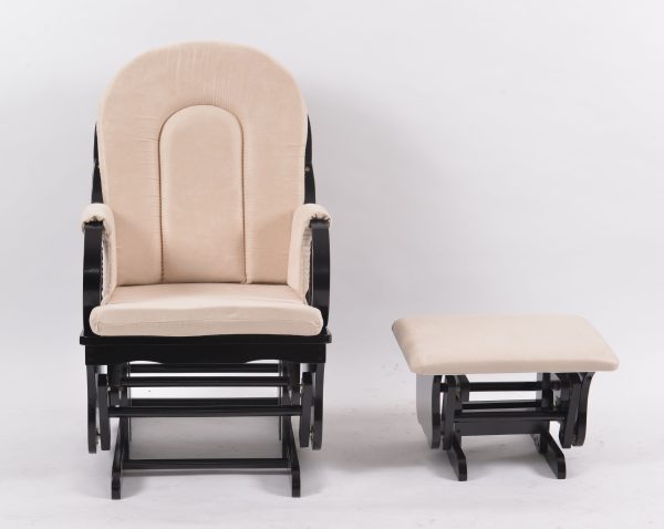 DSC_0497 High Back Wooden Nursery Glider Chair with Ottoman