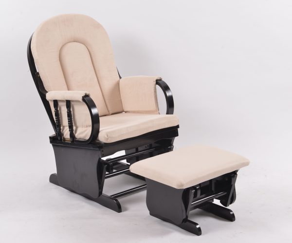 DSC_0501 High Back Wooden Nursery Glider Chair with Ottoman