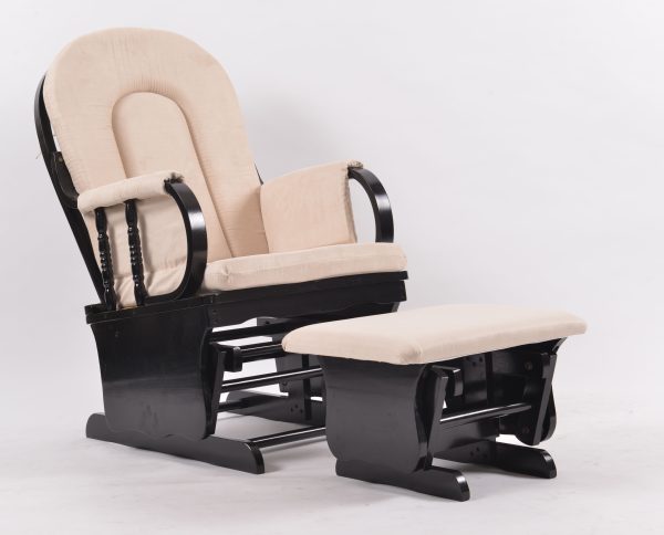 DSC_0503 High Back Wooden Nursery Glider Chair with Ottoman
