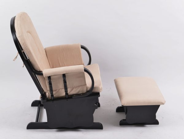 DSC_0505 High Back Wooden Nursery Glider Chair with Ottoman