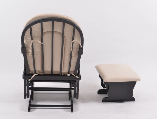 DSC_0508 High Back Wooden Nursery Glider Chair with Ottoman