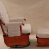Swivel Glider Chair with Ottoman – Wooden Nursery Nursing Chair