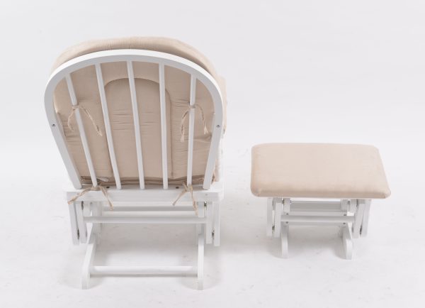 DSC_0512 High Back Wooden Nursery Glider Chair with Ottoman