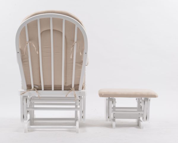 DSC_0513 High Back Wooden Nursery Glider Chair with Ottoman