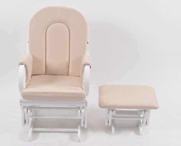 DSC_0516 High Back Wooden Nursery Glider Chair with Ottoman