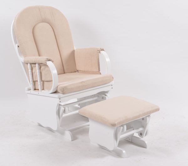 DSC_0518 High Back Wooden Nursery Glider Chair with Ottoman