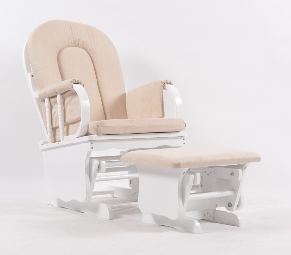 DSC_0520 High Back Wooden Nursery Glider Chair with Ottoman