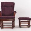 Padded High Back Nursery Glider Chair with Ottoman