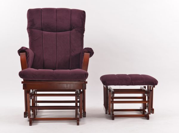 Padded High Back Nursery Glider Chair with Ottoman