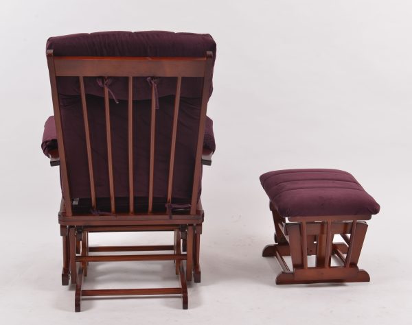 Padded High Back Nursery Glider Chair with Ottoman