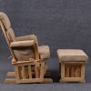 Wooden Nursery Glider Chair - Side View Side view of wooden nursery glider chair with matching ottoman