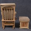 Wooden Glider Chair - Rear View Rear view of natural wood glider chair and matching ottoman