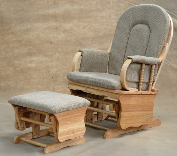 DSC_0617 High Back Wooden Nursery Glider Chair with Ottoman