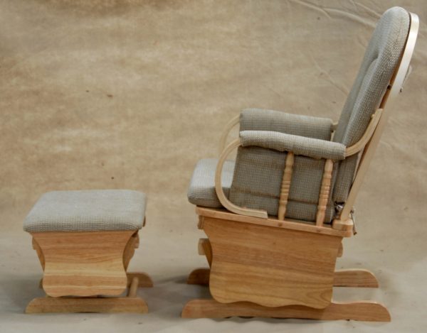 DSC_0619 High Back Wooden Nursery Glider Chair with Ottoman