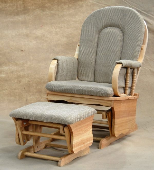 DSC_0620 High Back Wooden Nursery Glider Chair with Ottoman