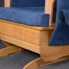 Upholstered Nursery Glider Chair with Wooden Frame