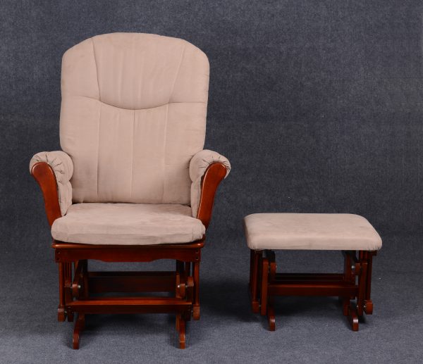 DSC_0659 Padded Nursery Glider with Ottoman – High Back Wooden Glider