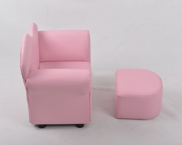 DSC_0661 Pink Kids Sofa with Ottoman – Upholstered Children’s Armchair