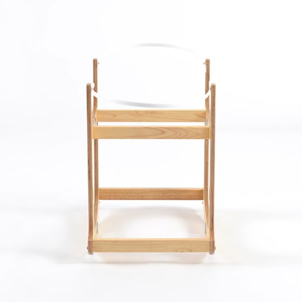 Wooden Rocking Baby Bassinet with Woven Basket & Canopy