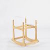 Wooden Rocking Baby Bassinet with Woven Basket & Canopy