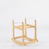 Wooden Rocking Baby Bassinet with Woven Basket & Canopy