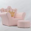 Princess Kids Armchair and Ottoman Set Front view of pink princess children’s armchair and ottoman set