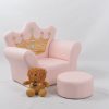 Pink Princess Kids Armchair with Ottoman Pink princess kids armchair with matching round ottoman and crown backrest