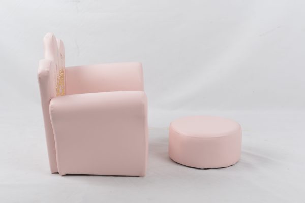 DSC_0739 Custom Pink Princess Kids Armchair with Ottoman
