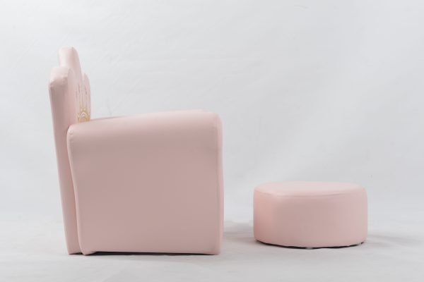 DSC_0740 Custom Pink Princess Kids Armchair with Ottoman