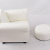 White Baby Armchair with Ottoman Right Side View Right side view of white baby armchair with matching ottoman