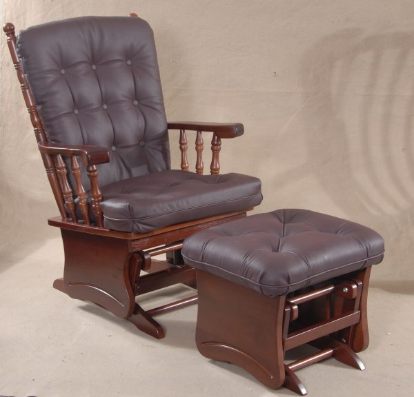 DSC_0826 Classic Wooden Glider Chair with Ottoman