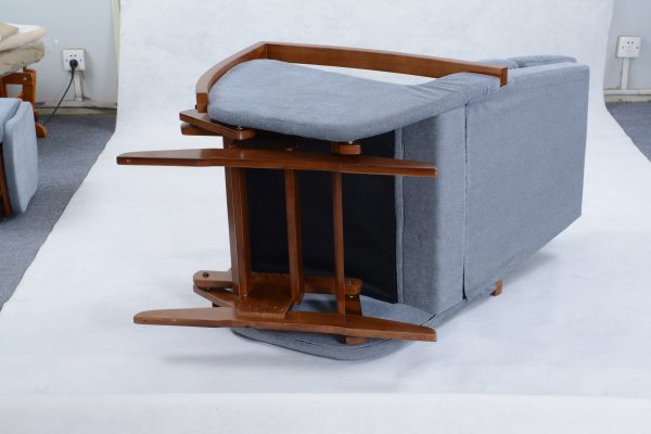DSC_0846 Nursery Glider Recliner Chair with Ottoman | Wooden Armrest Baby Feeding Chair