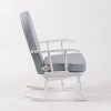 Wooden Nursery Rocking Chair Right Side View Right side view of grey wooden nursery rocking chair