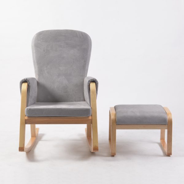 DSC_0881 Modern Rocking Chair with Ottoman | Upholstered Lounge Chair for Living Room
