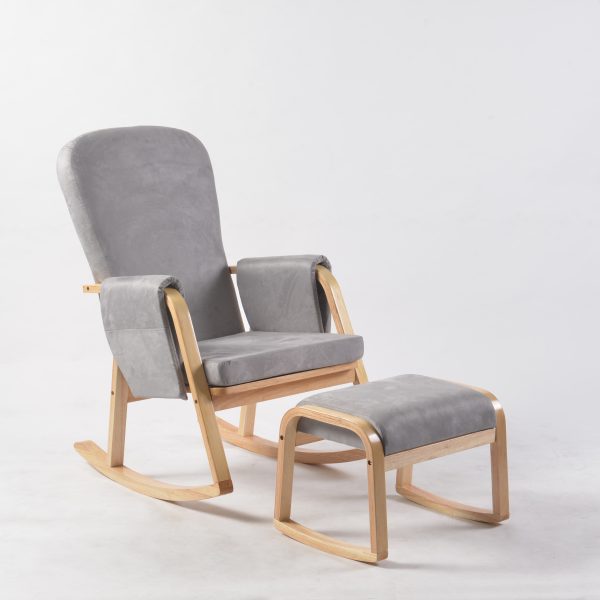 DSC_0883 Modern Rocking Chair with Ottoman | Upholstered Lounge Chair for Living Room