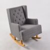 Convertible Nursery Rocking Chair Front View Convertible Nursery Rocking Chair with wooden rocking legs