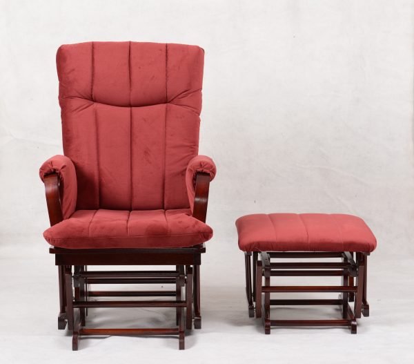 Padded High Back Nursery Glider Chair with Ottoman