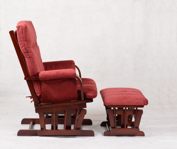 Padded High Back Nursery Glider Chair with Ottoman