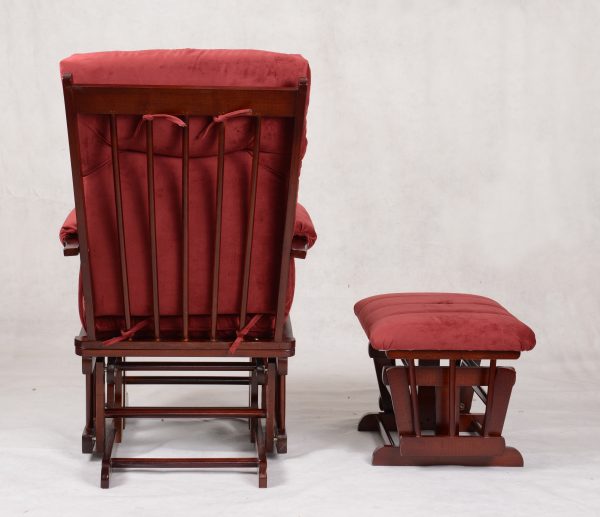Padded High Back Nursery Glider Chair with Ottoman
